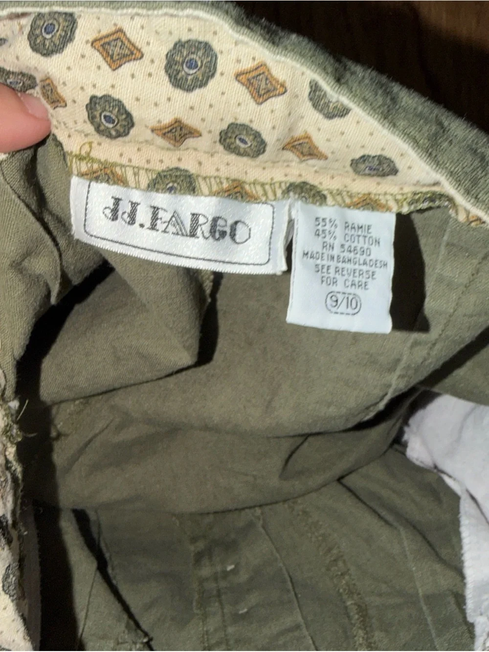 Vintage JJ Fargo High Waist Shorts Pleated Front Floral 80’s 9-10 27” Army Green